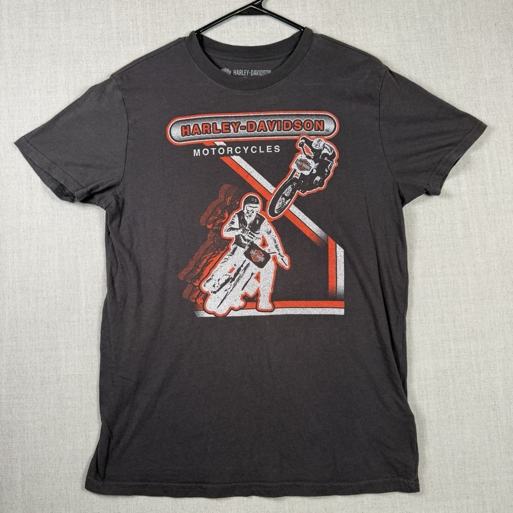 Harley Davidson Shirt Men's Slim Medium Short Sleeve Racer Motorcycle Motocross